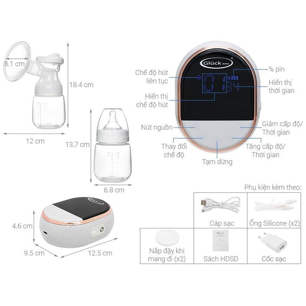 Máy hút sữa điện đôi Gluck Baby GP39